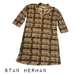 Stan Herman o/s plus size plush 1/4 zip slip on robe w/ deep front pocke…